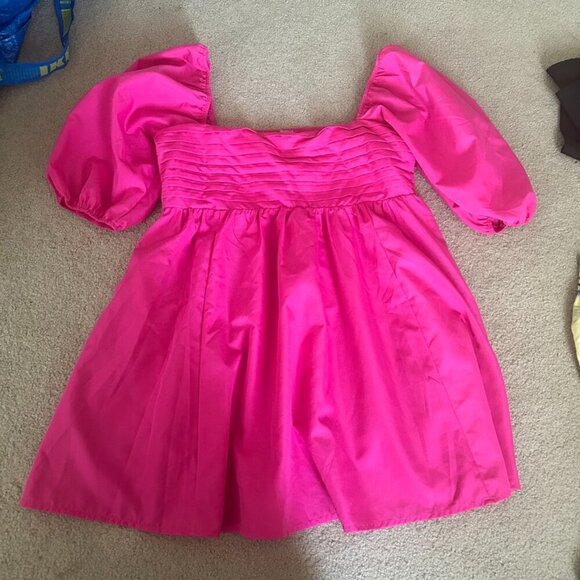 pink bubble sleeve dress - Picture 1 of 4